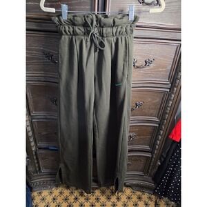 Nike Phoenix Fleece High Waisted Wide Leg Sweatpants Olive Green DQ6168-355 XS‎